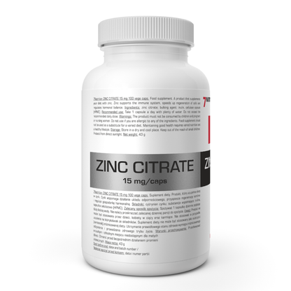 7Nutrition Zinc Citrate 15mg - 100 kaps.