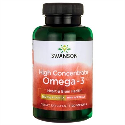 SWANSON OMEGA 3 HIGH CONCENTRATE 120 kap SOFTGEL